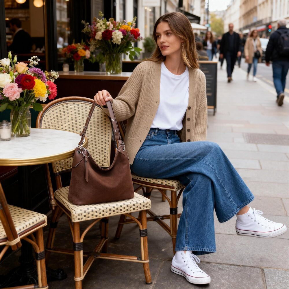 7802 Leather Hobo Bags ,Soft Real Leather Hnadbags Shoulder Bag Everyday - Picture 2 of 6